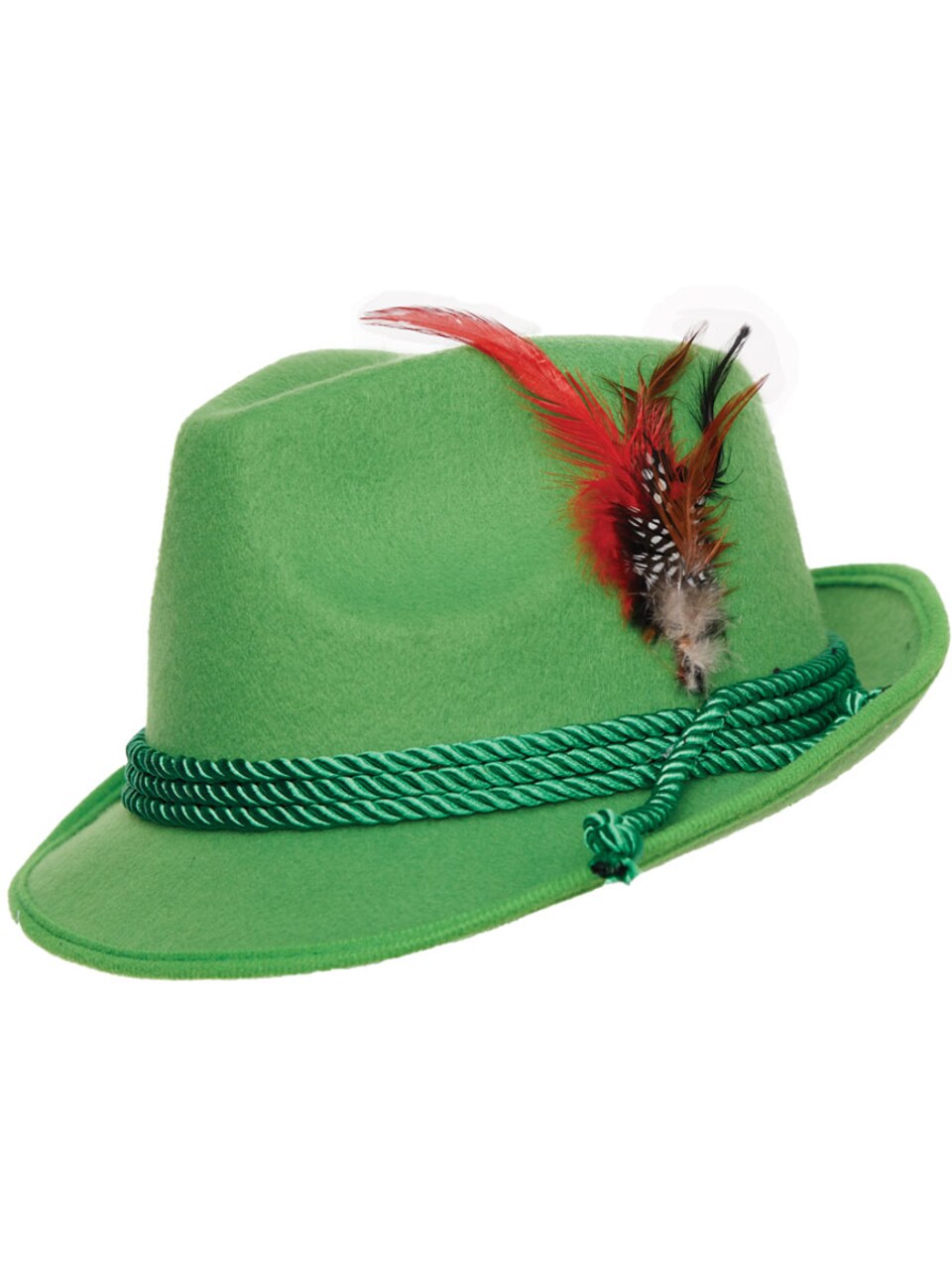 Adults Green Swiss Alpine Hat With Feather Costume Accessory